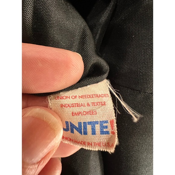 Hunters Run Womens Wool Blend Long Trench Coat Black Vintage Union Made USA - Picture 5 of 10